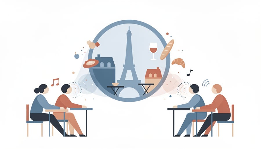 Lively lantern-lit festival scene suggesting cultural immersion for French learners.