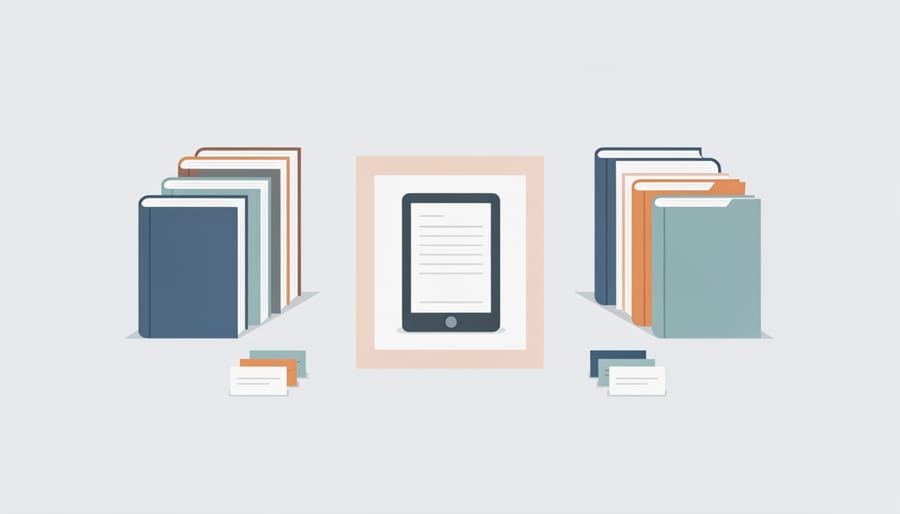 Curated French learning materials arranged on a bookshelf